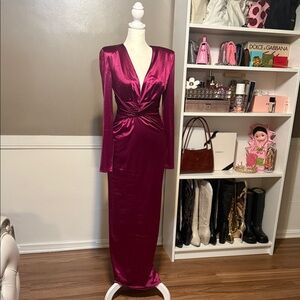 Express Deep Pink Long Sleeve Dress